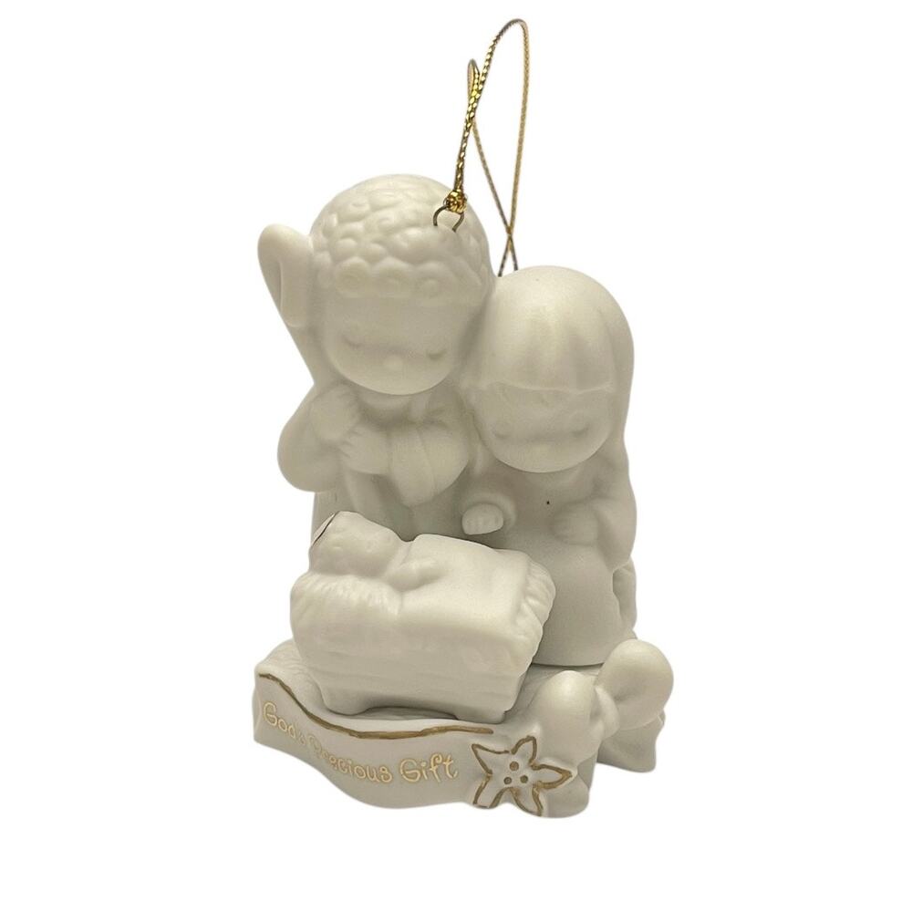 Vintage 1996 PRECIOUS MOMENTS Porcelain ORNAMENT With Box "God's Precious Gift"
